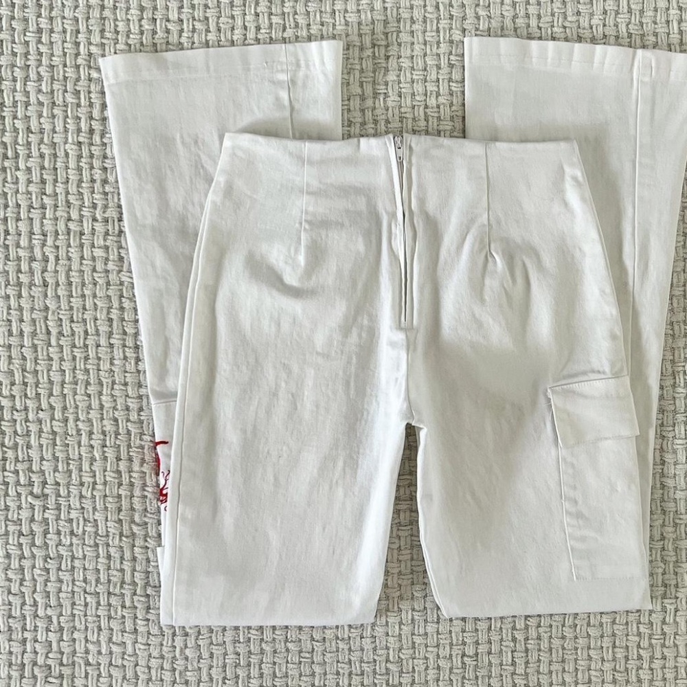 Rave 4 Real Vintage 90's White Low Rise Cargo Dragon Pants